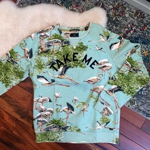 Scotch & Soda Printed Cotton Crewneck Sweatshirt